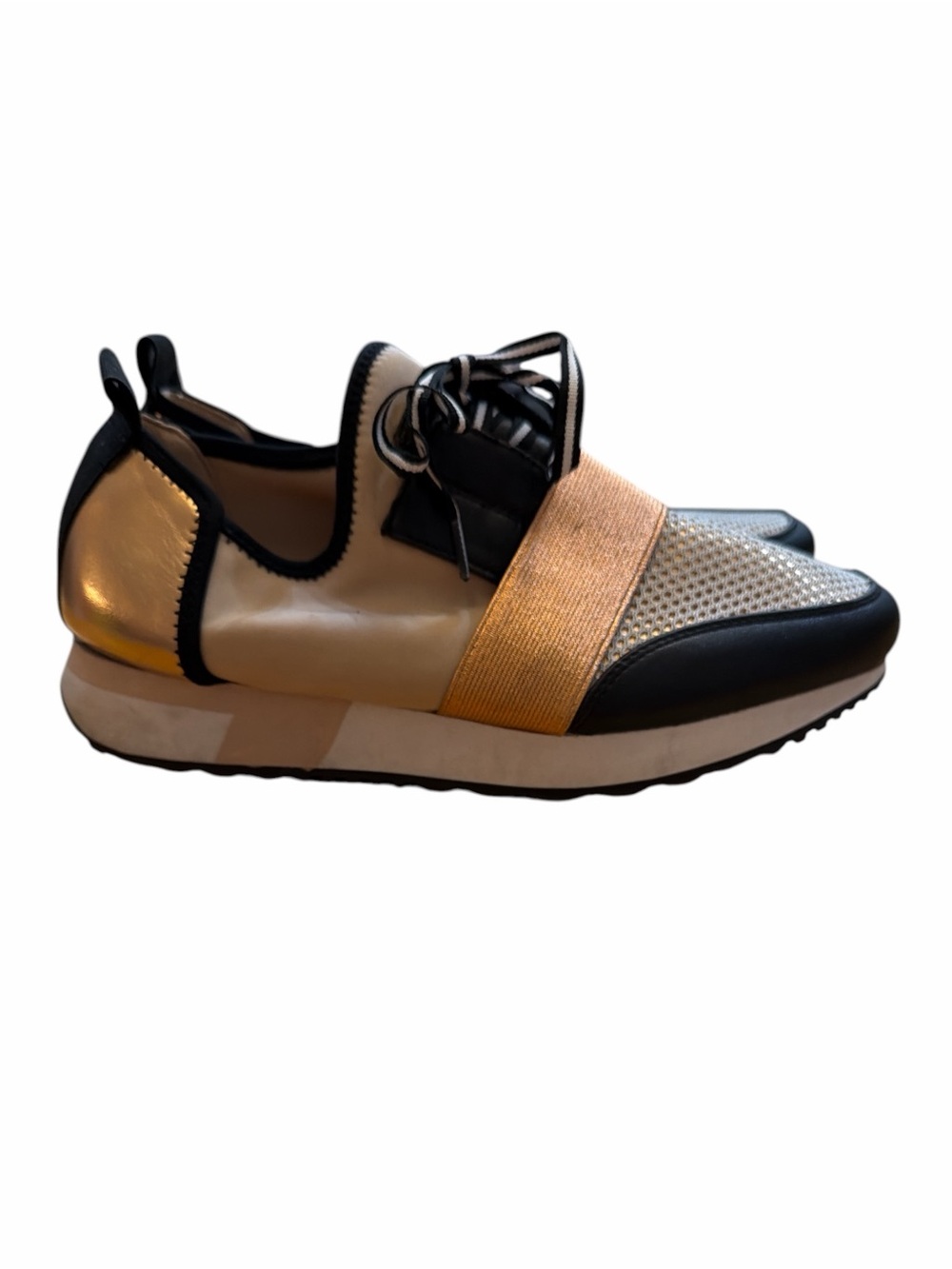 Steve Madden Antics Gold & Black Women's Athletic Slip-On Sneaker